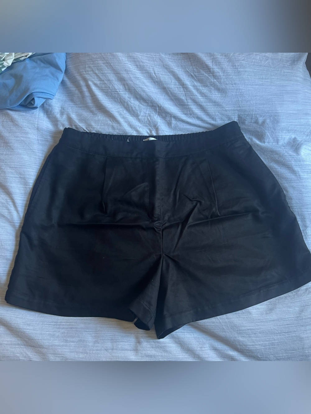 Frank & Oak Black High-Waist Tailored Shorts